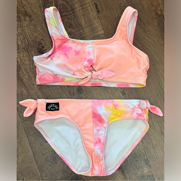 Justice girl youth tie dye 2 two piece bikini swim bathing suit Sz large 12/14 - Picture 1 of 7